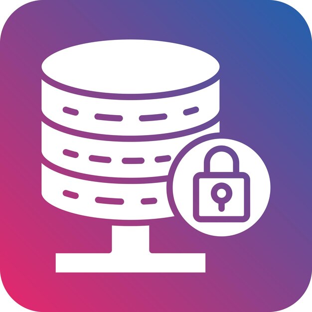 vector design database lock icon style