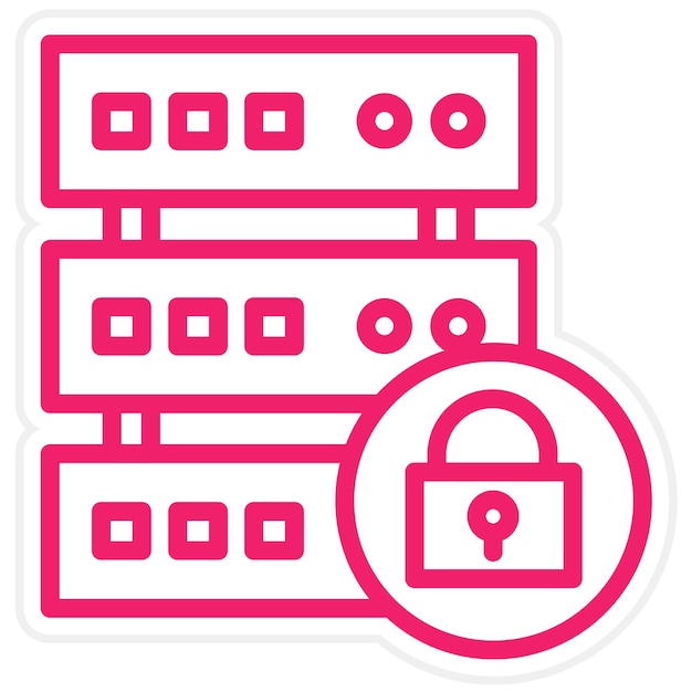 vector design database lock icon style