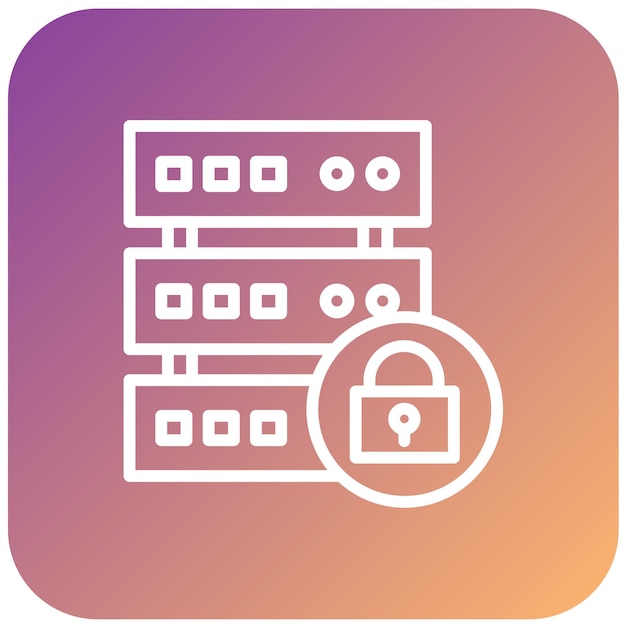 Vector Design Database Lock Icon Style