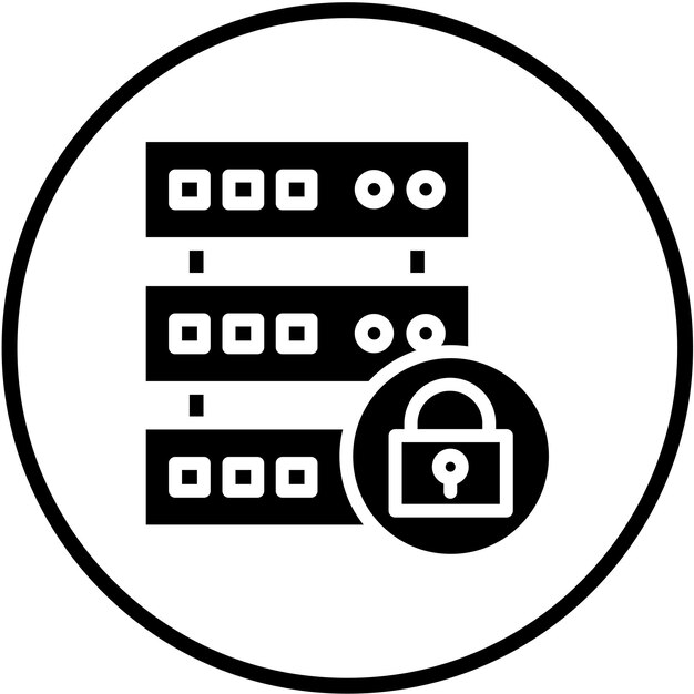 Vector Design Database Lock Icon Style
