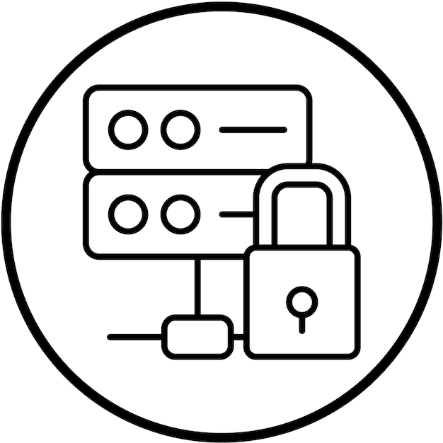 Vector Design Database Lock Icon Style