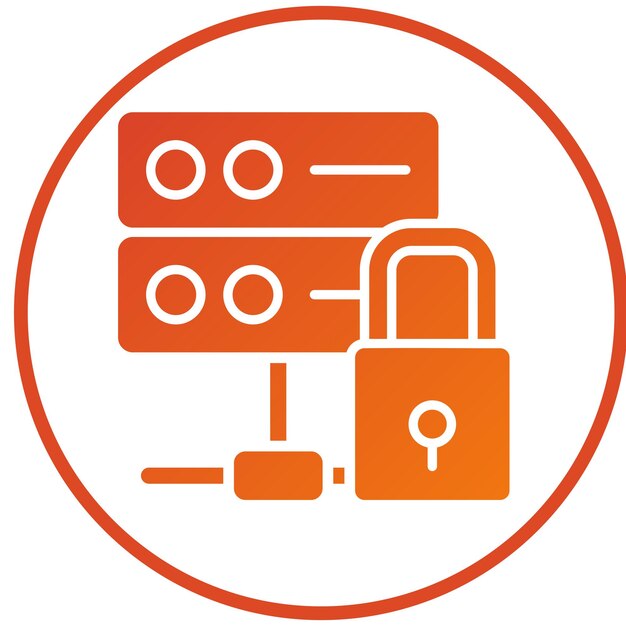 Vector Design Database Lock Icon Style