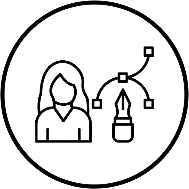 Vector Design Designer Female Icon Style