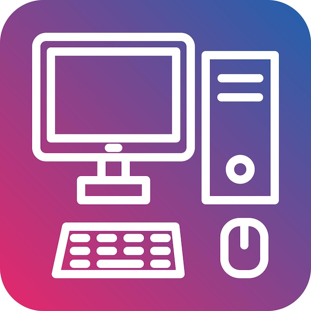 Vector Design Desktop Computer Icon Style