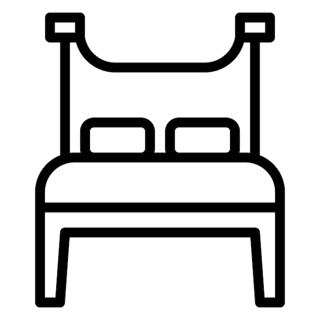 Vector Design Double Bed Room Icon Style