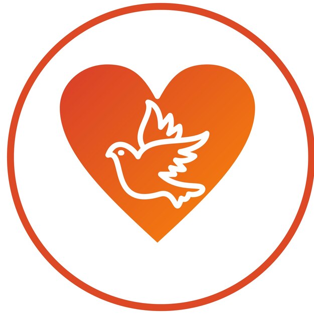 vector design dove with heart icon style