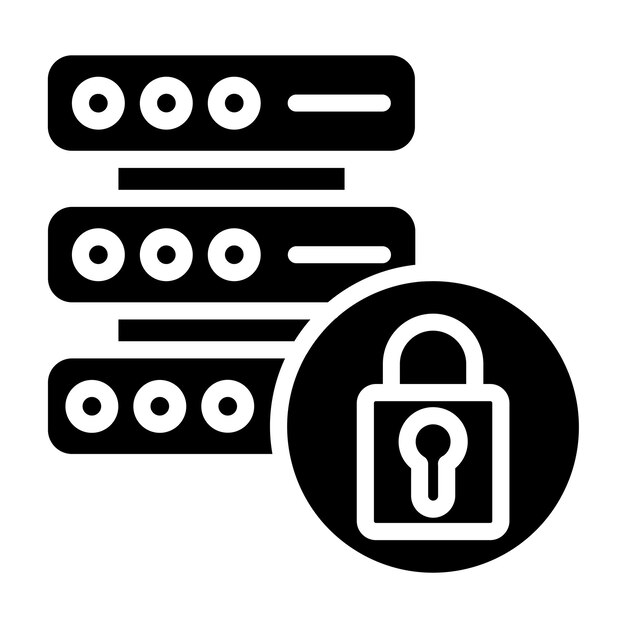 vector design encrypted database icon style