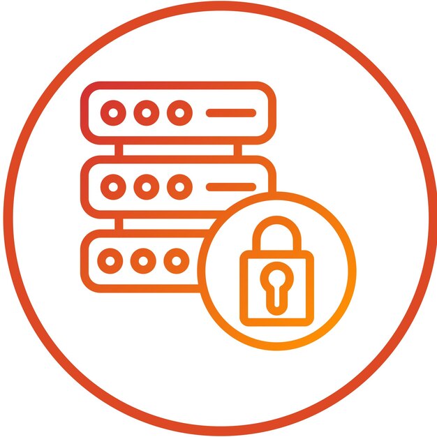 vector design encrypted database icon style