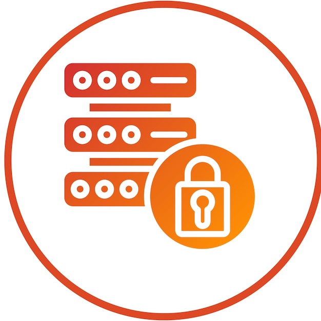 vector design encrypted database icon style