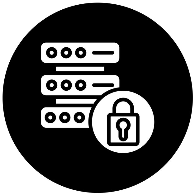 Vector Design Encrypted Database Icon Style