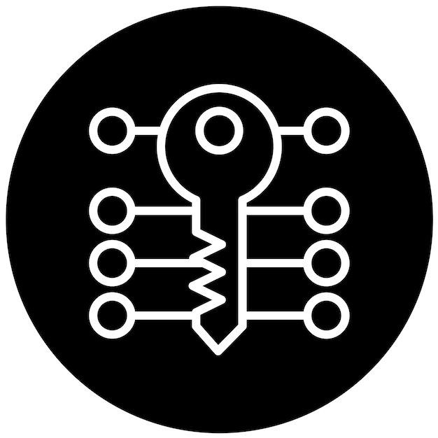 vector design encryption key icon style