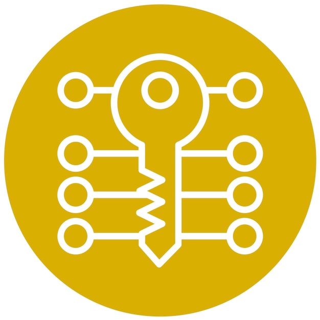 vector design encryption key icon style