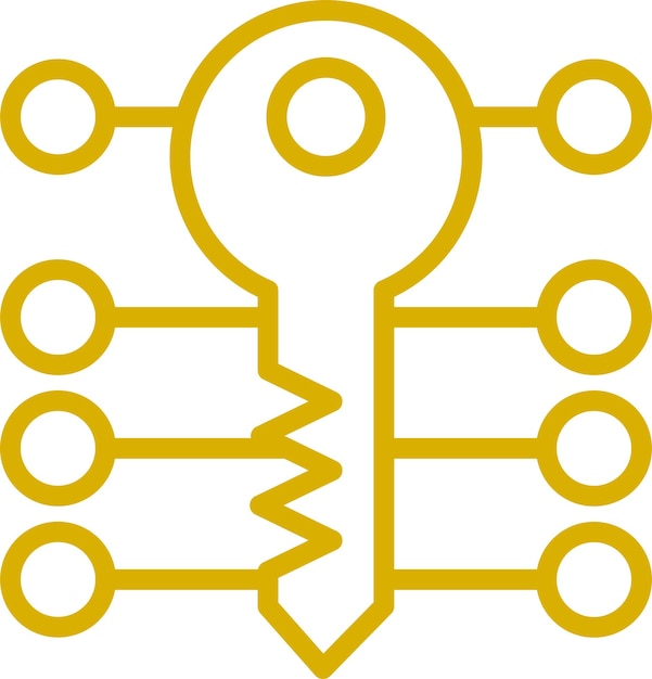 vector design encryption key icon style