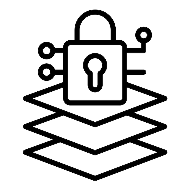 Vector Design Encryption Layer Icon Style