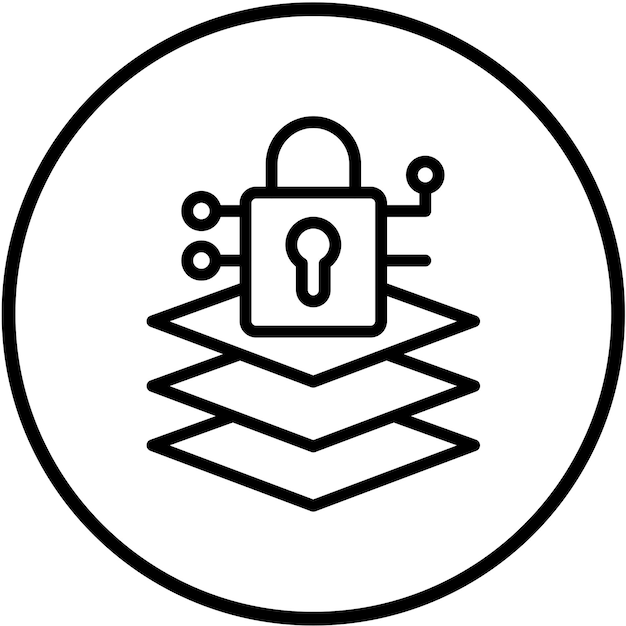 Vector Design Encryption Layer Icon Style