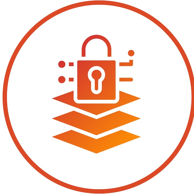 Vector Design Encryption Layer Icon Style