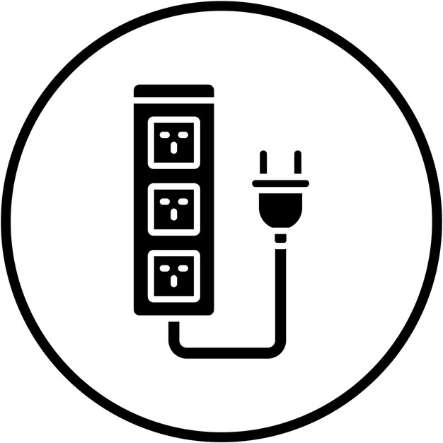 vector design extension cord icon style