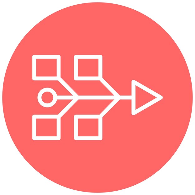 Vector Design Fishbone Diagram Icon Style
