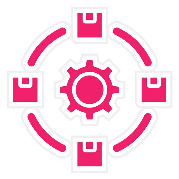 vector design flexible assembly system icon style