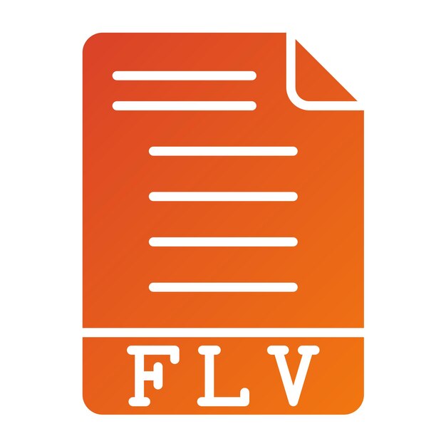 Vector Design FLV Icon Style