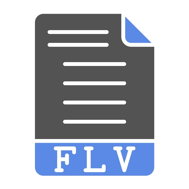 Vector Design FLV Icon Style