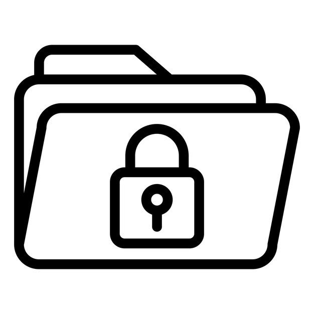 Vector Design Folder Locked Icon Style