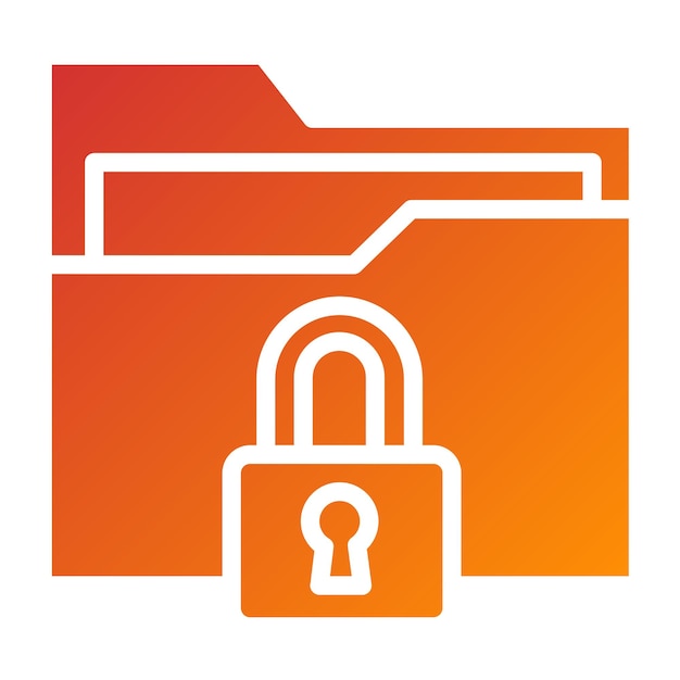 Vector Design Folder Locked Icon Style