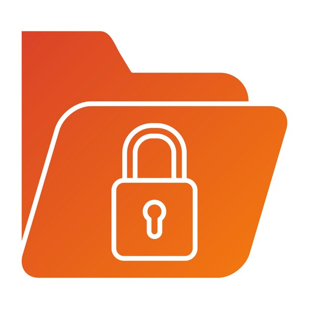 Vector Design Folder Locked Icon Style