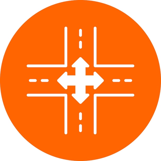 Vector Design Four Way Intersection Icon Style