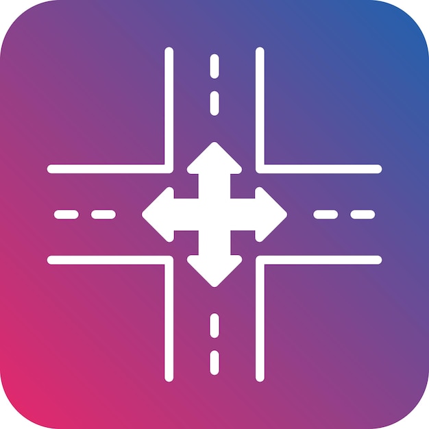 Vector Design Four Way Intersection Icon Style