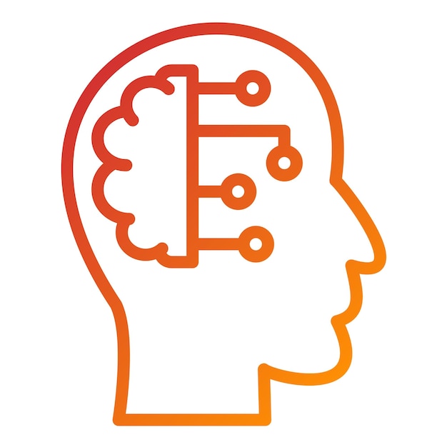 Vector Design Futuristic Brain Icon Style