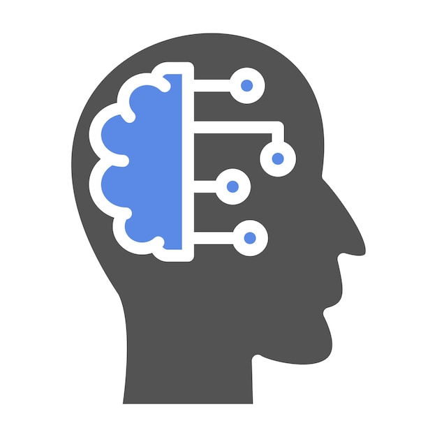 Vector Design Futuristic Brain Icon Style