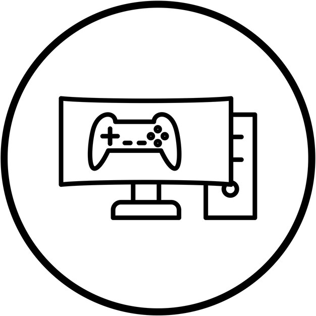 Vector Design Gaming PC Icon Style