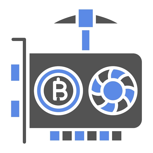 Vector Design GPU Mining Icon Style