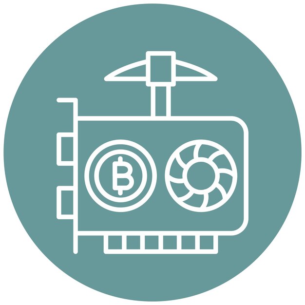 Vector Design GPU Mining Icon Style