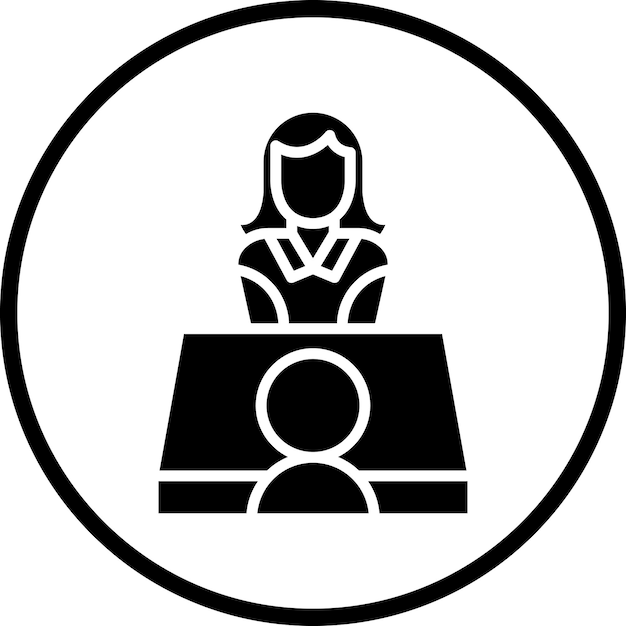 vector design in person interview icon style