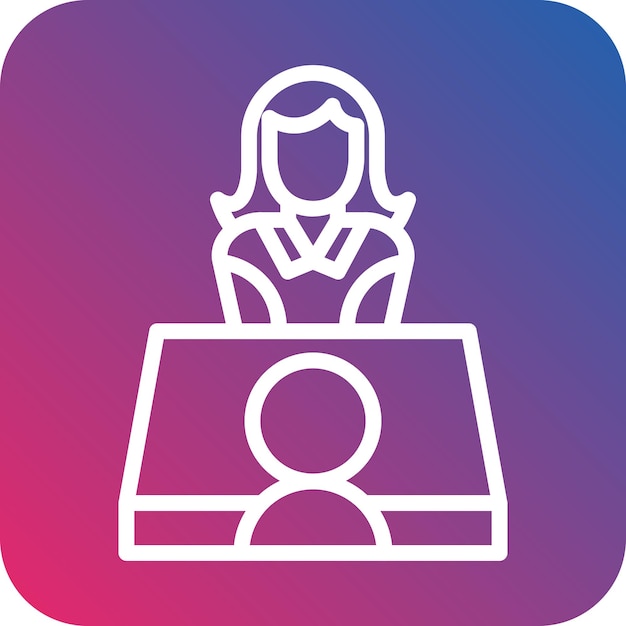 vector design in person interview icon style