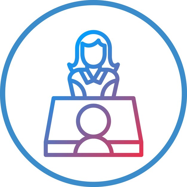 vector design in person interview icon style