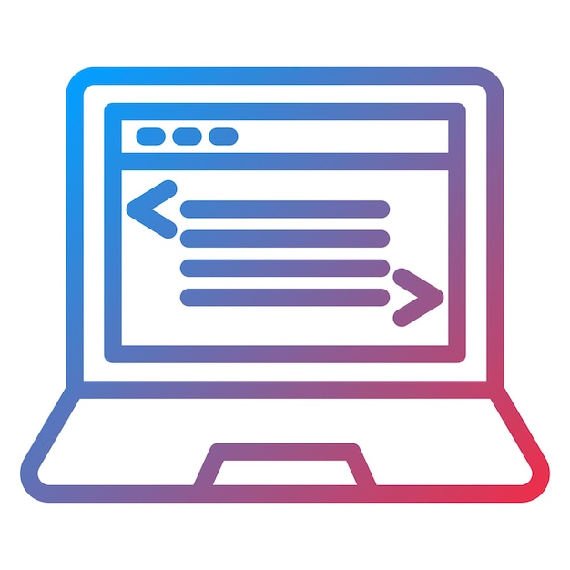 Vector Design Laptop Coding Icon Style