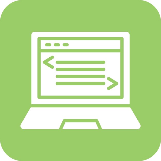 Vector Design Laptop Coding Icon Style