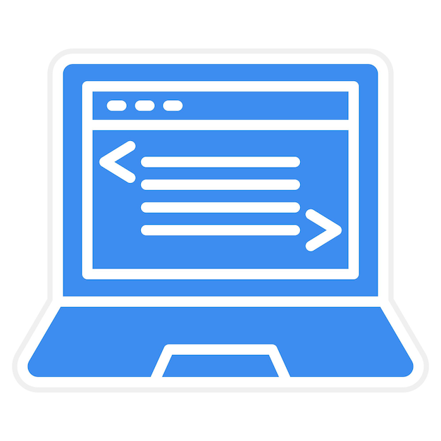 Vector Design Laptop Coding Icon Style