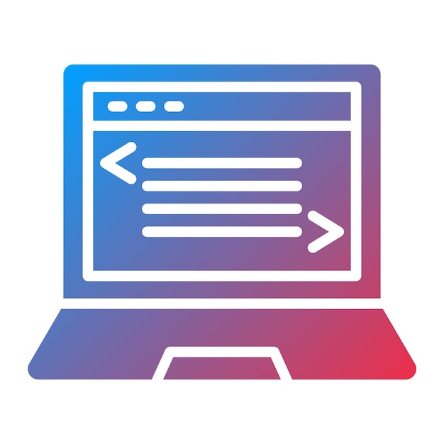 Vector Design Laptop Coding Icon Style