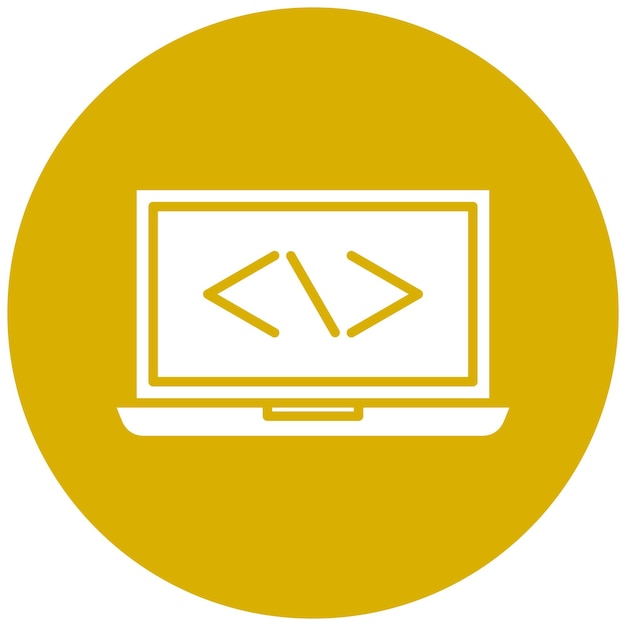 Vector Design Laptop Coding Icon Style