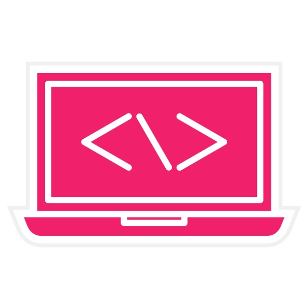 Vector Design Laptop Coding Icon Style