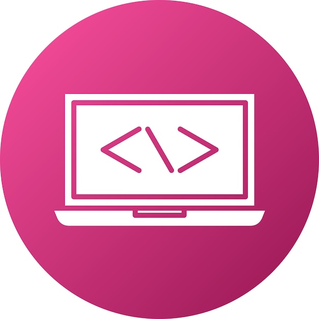 Vector Design Laptop Coding Icon Style