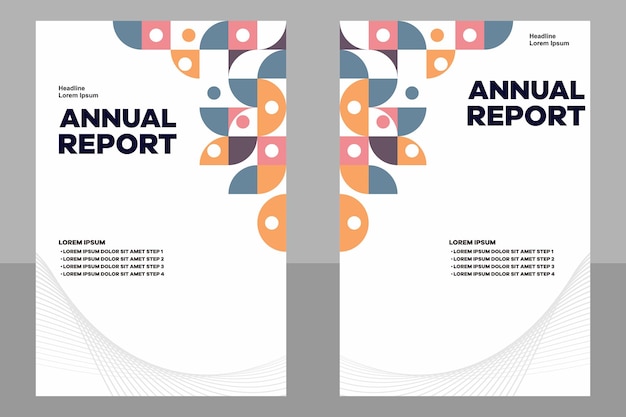 vector design layout collection A4 Colorful mosaic pattern annual report template set EPS 10