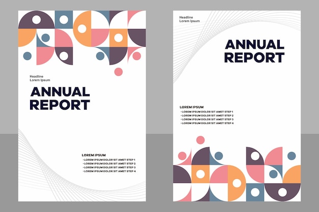 vector design layout collection A4 Colorful mosaic pattern annual report template set EPS 10