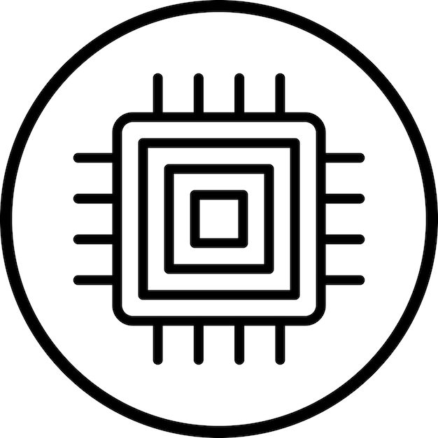 Vector Design Microprocessor Icon Style