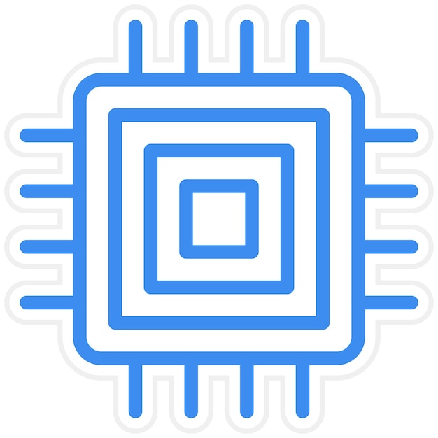 Vector Design Microprocessor Icon Style