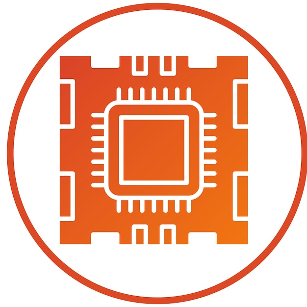 vector design microprocessor icon style